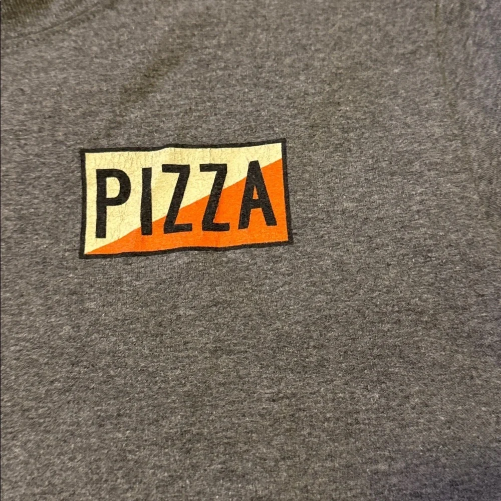 Gildan Gray Pizza Graphic Tee Size Small-Unisex